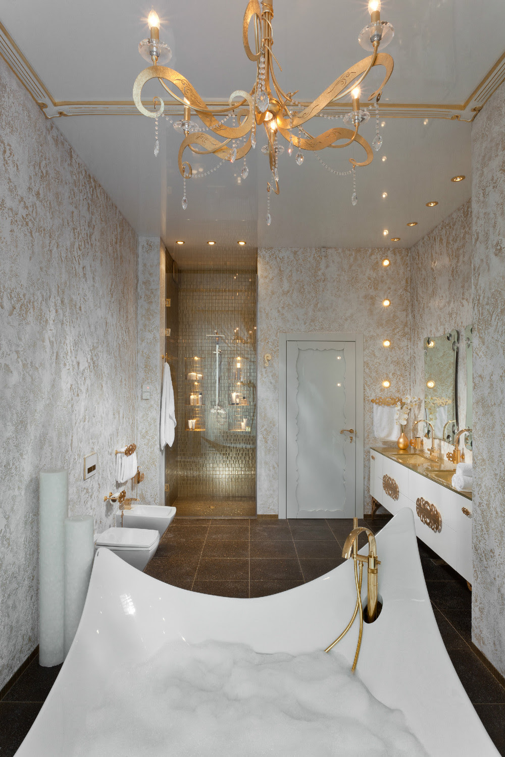 Home Architec Ideas Bathroom Design With Gold Fixtures