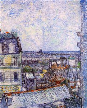 Vista desde la habitación de Vincent en la ruda Le, Vincent van Gogh