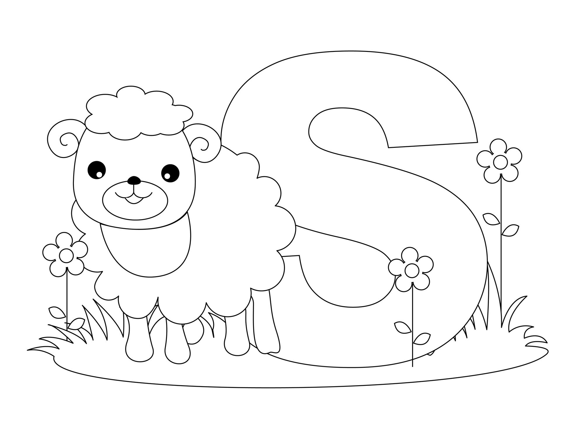 alphabet coloring pages Letter S