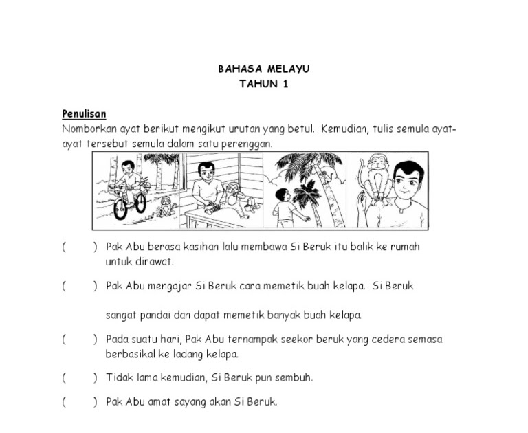 Darjah 1 Bahasa Melayu Latihan  malayansal