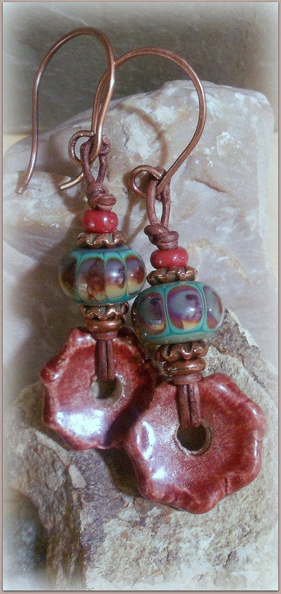 http://www.pinterest.com/pin/58828338857058030/ La Bohème Rustique Brightly colored lampwork by TwoTreesStudio, $32.00
