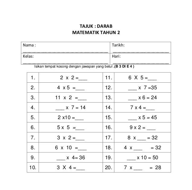Soalan Matematik Tahun 4 Operasi Bahagi Gambar 06  Free Nude Porn Photos