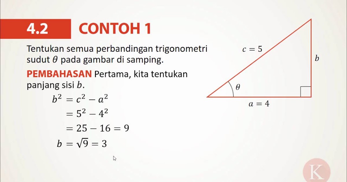 Contoh Soal Perbandingan Trigonometri Pada Segitiga Siku