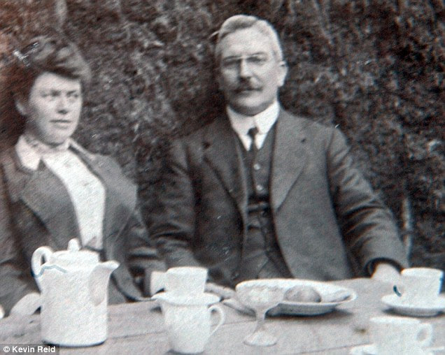 Annie is seen here with a man known as 'Uncle' George in Roder-Hof, 1913