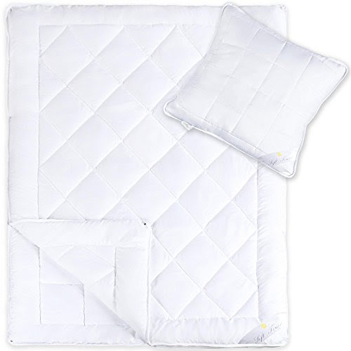 aqua-textil Soft Touch Bettdecke Ganzjahresdecke 135 x 200 cm Set inkl 1x Kopfkissen 40 x 80 cm Winter Sommer Steppdecke