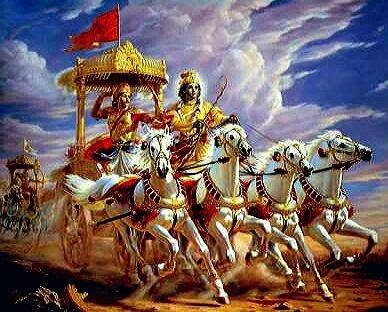 The essence of the battle of Karna and Arjuna in Mahabharata, what did Lord Krishna say to Arjuna after seeing Karna?