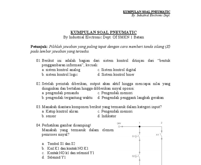 Contoh Soal Pilihan Ganda Pneumatik Dan Jawabannya