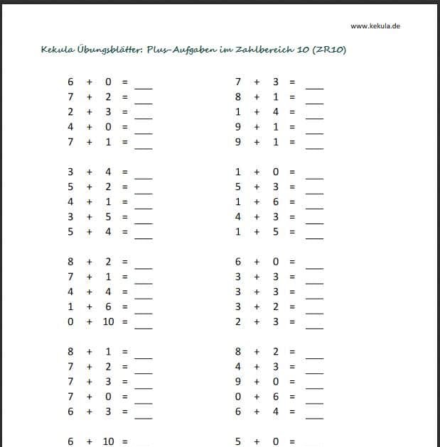 Übungsblätter 1 Klasse Zum Ausdrucken / Ubungen Mathe ...