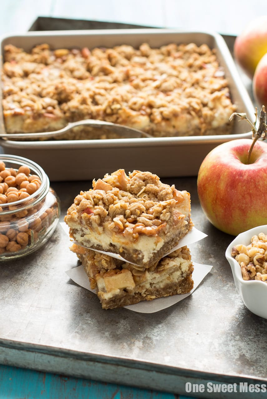 Caramel Apple Cheesecake Bars One Sweet Mess Caramel Apple Cheesecake Bars One Sweet Mess