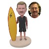 Custom Beach Bobblehead With Surfboard Cool Surfboard Gift