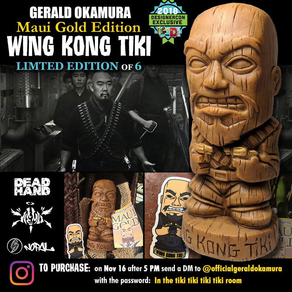 NemO, Dead Hand, Resin, Dcon 2018, Designer Con (DCon), SpankyStokes, Limited Edition, Artist, WING KONG TIKI (Maui Gold Edition) DesignerCon 2018 exclusive NemO, Dead Hand, Resin, Dcon 2018, Designer Con (DCon), SpankyStokes, Limited Edition, Artist, WING KONG TIKI (Maui Gold Edition) DesignerCon 2018 exclusive