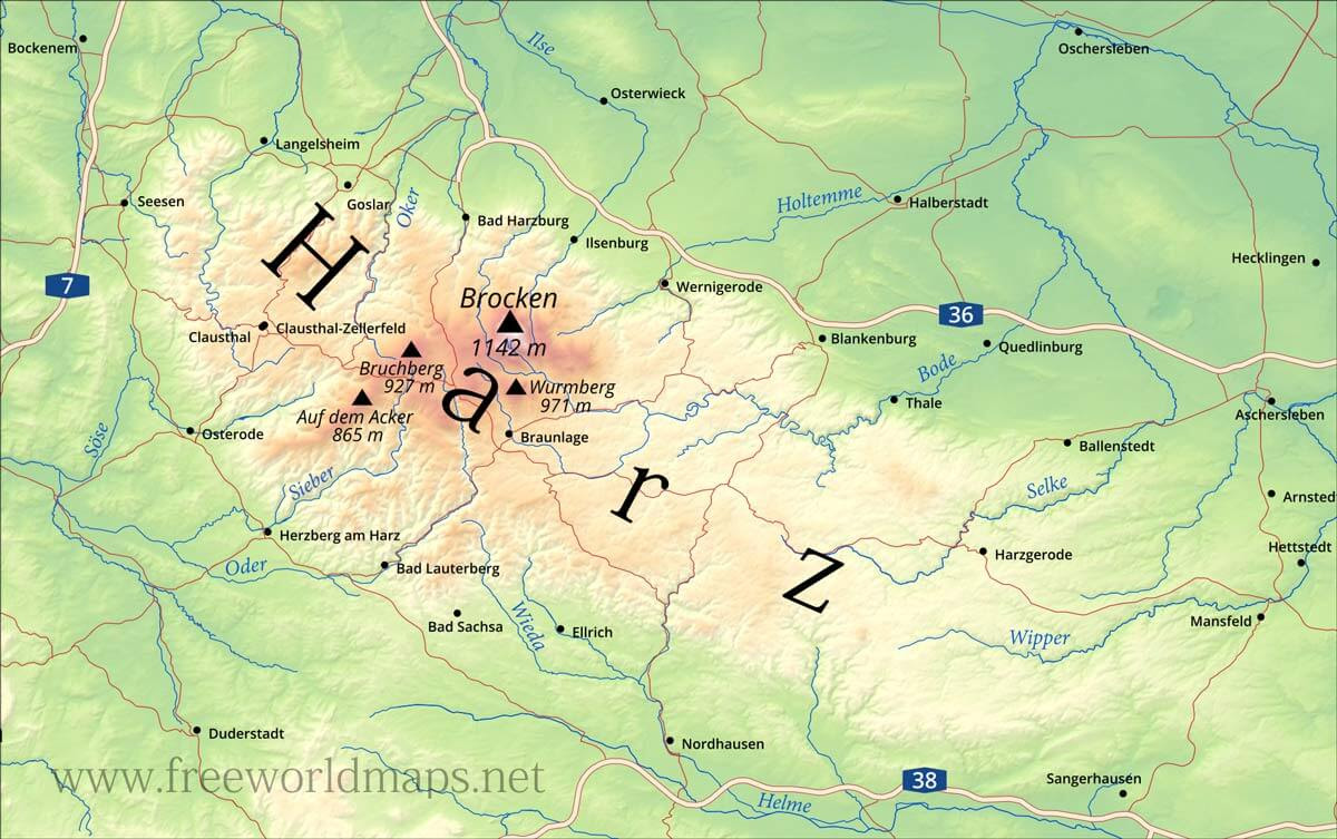 Harz Karte Landkarte - Doktor Barthel Karte Harz und Umgebung