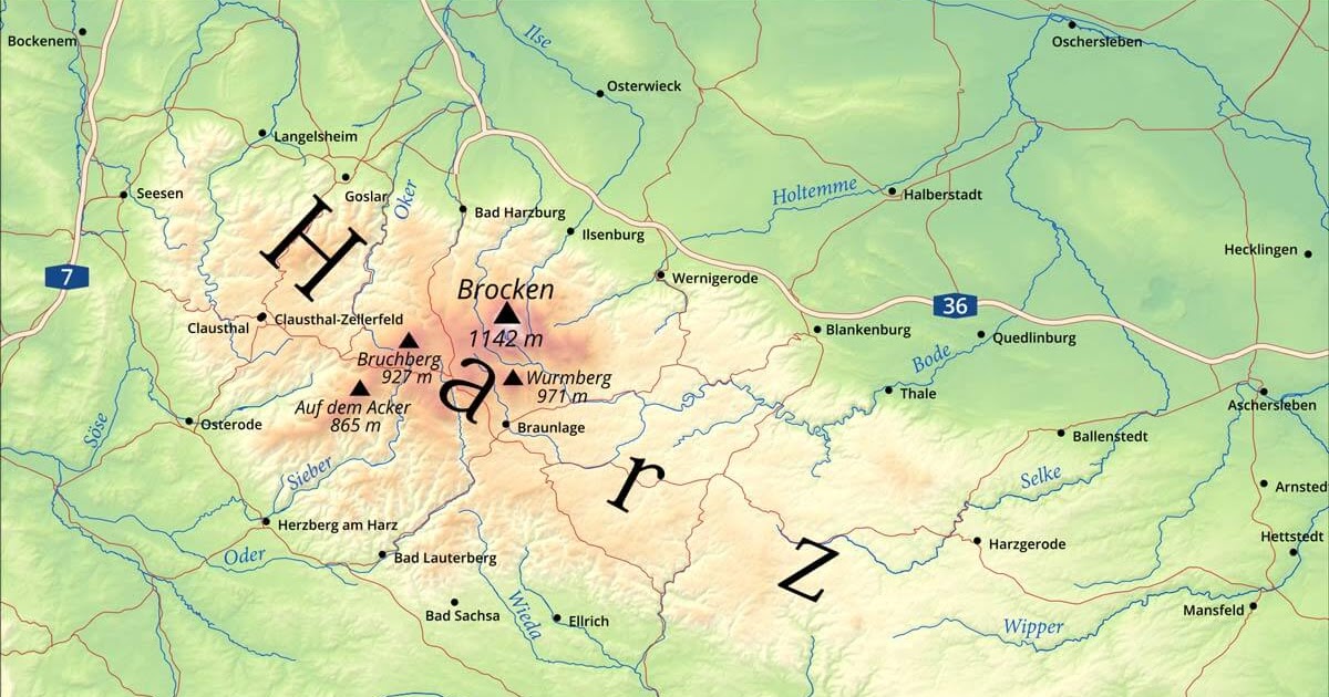 Harz Karte Landkarte / Ak Ansichtskarte Harz Region Landkarte Nr