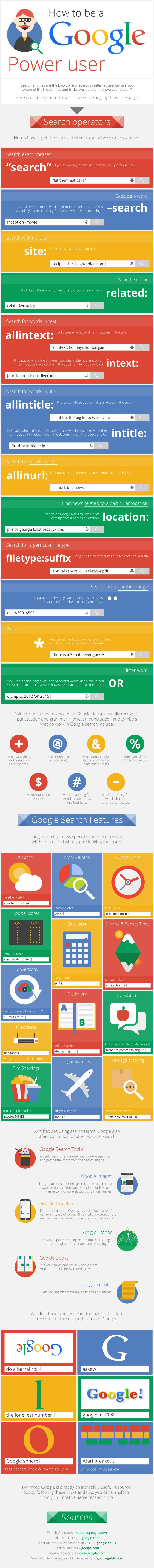 How to be a Google Power user #infographic #Google #HowTo Infographic: How to be a Google Power user #infographic