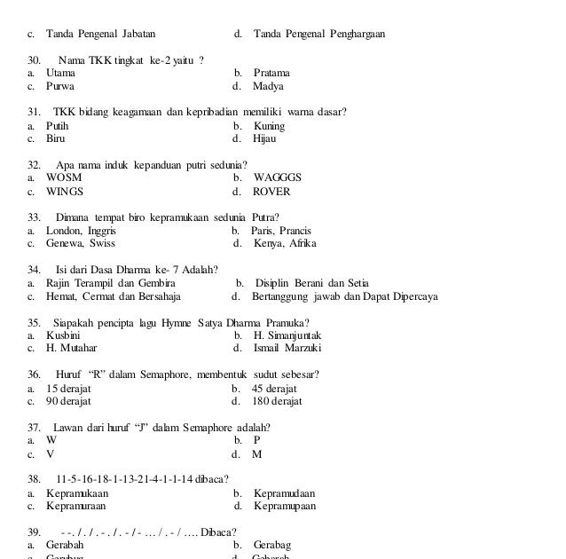 Contoh Soal Sandi Pramuka / Kumpulan Contoh Soal Sandi