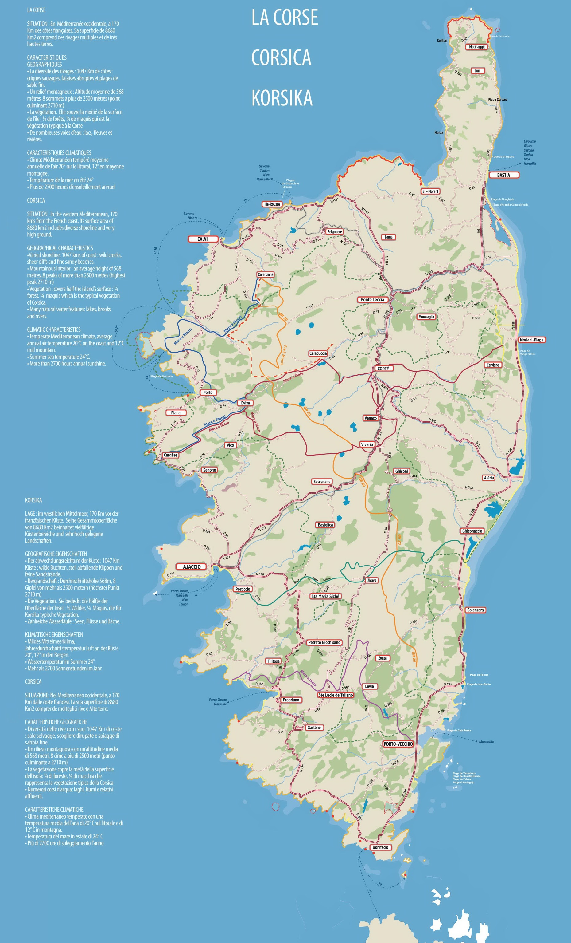 Corsica On Map Map Of Corsica Corse France Travel Notes Due to