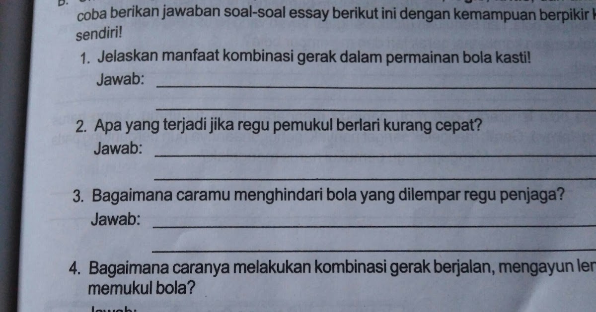 Soal Tenis Meja Essay