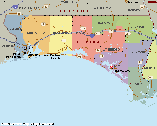 Map Of Alabama And Florida Panhandle