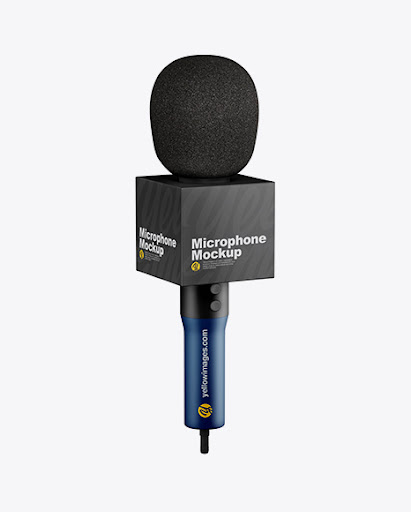 Download Free Matte Microphone Mockup - Half Side View