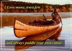 paddling canoe