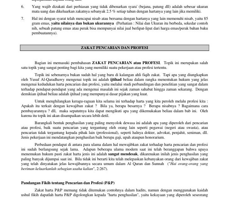 Contoh Soal Zakat Emas Dan Perak