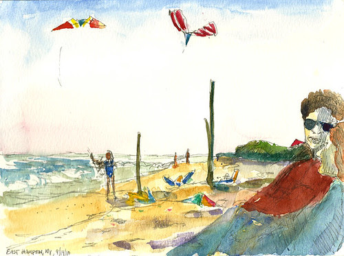 Kites on the beach, East Hampton, New York