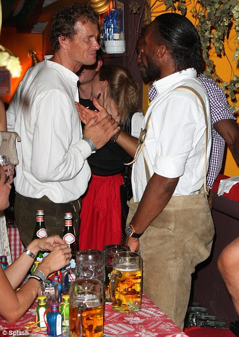 Something in common: Drogba and former goalkeeper, Lehmann spent time together in the Hippodrome tent 
