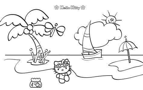 10 Hello Kitty Coloring Pages Beach: Dive into a World of Fun and Creativity
