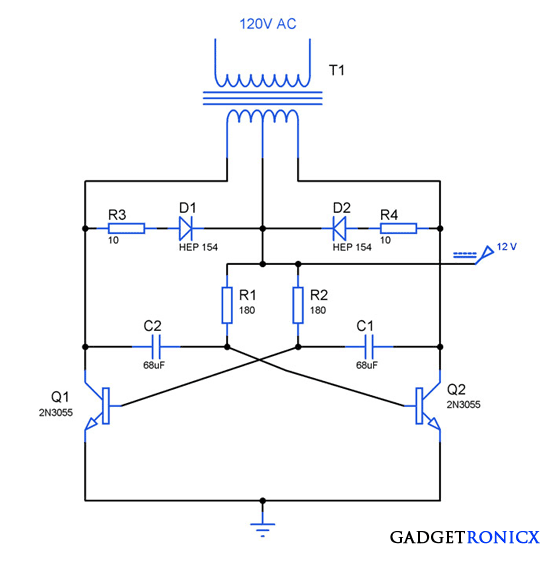 Simple Inverter Circuit Diagram Using Transistor Home Wiring Diagram