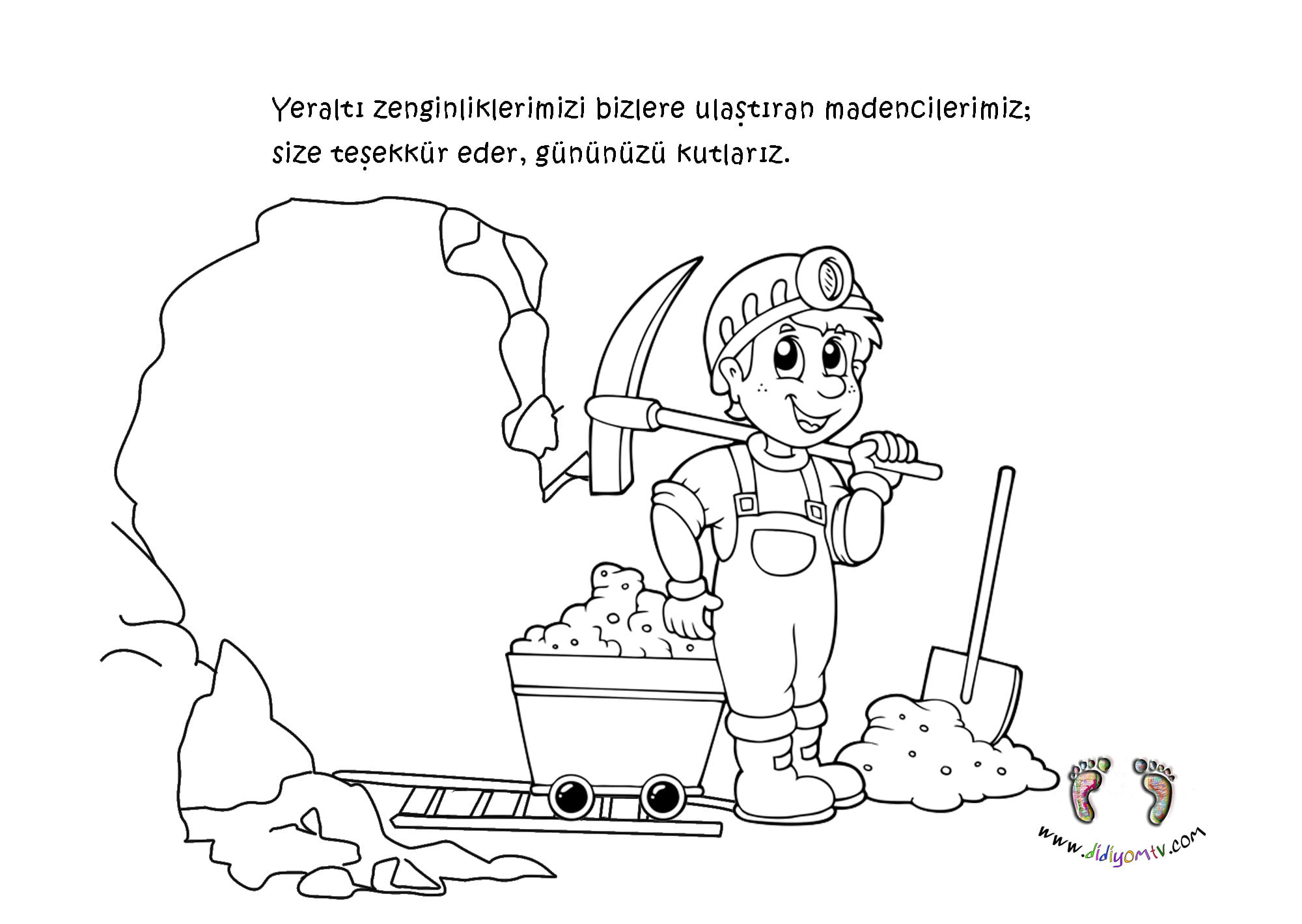 Раскраска про Шахтеров для детей распечатать