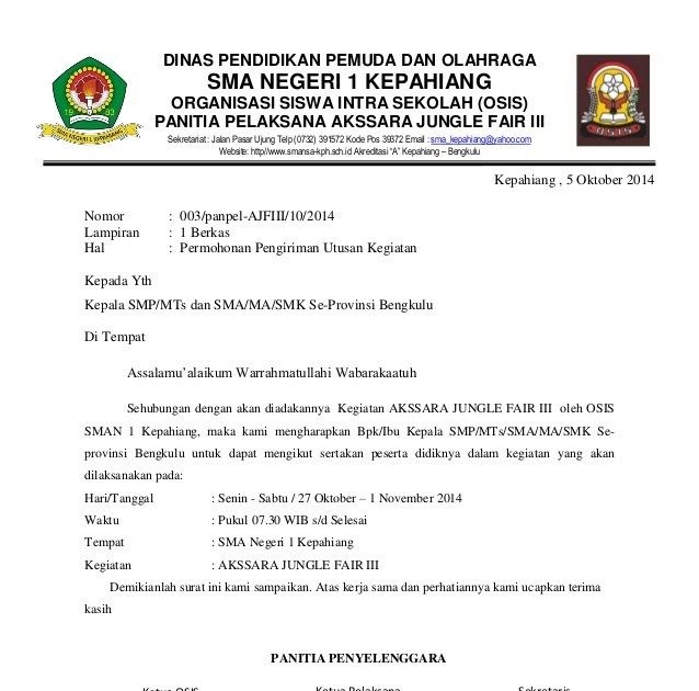Surat Permohonan Kunjungan Pendukung Ilmu