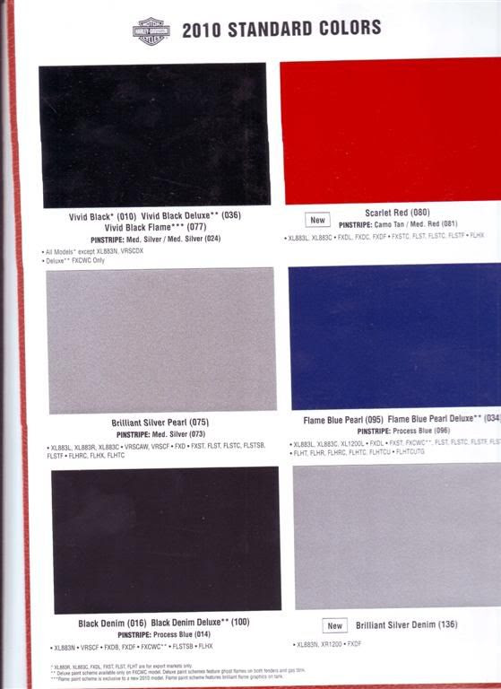 08 Harley Davidson Color Chart | thelifeisdream