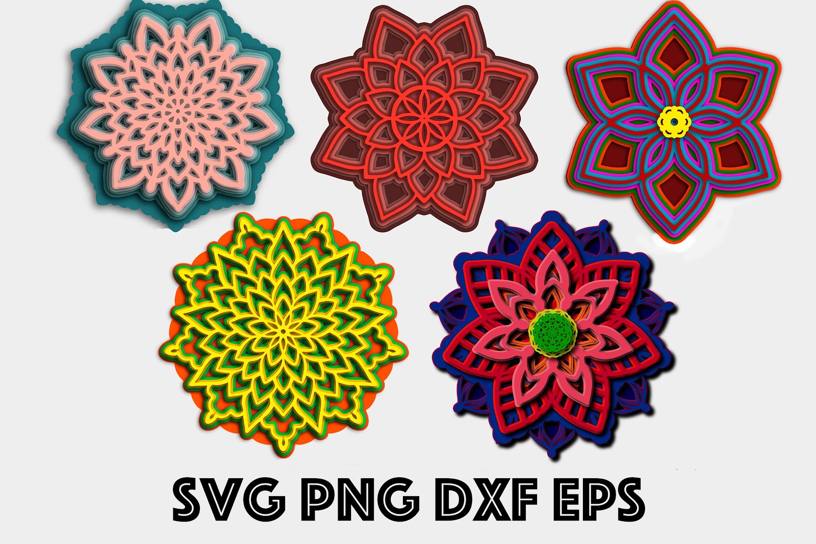 Layered Mandala Flower Monogram Svg For Silhouette - Free Layered SVG