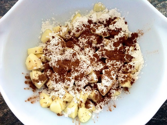 Flour and Cinnamon Added to Apples