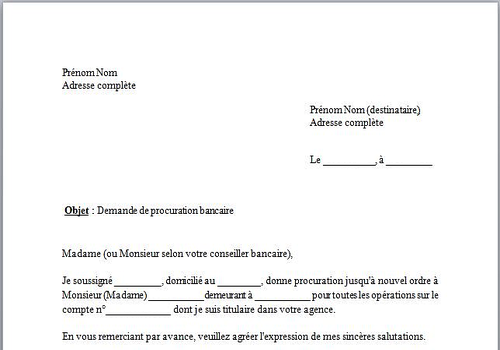 Sample Cover Letter Modèle De Lettre De Procuration Pour Carte Grise