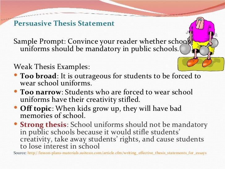 writing a thesis statement for school uniforms