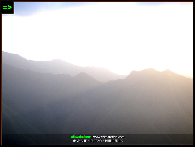 Fog covers the mountains of Batad before sunrise.