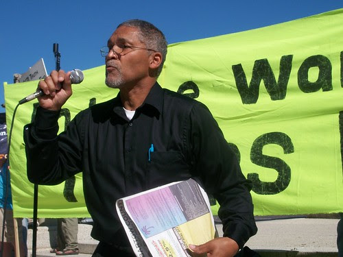 Bruce Dixon of the Black Agenda Report from Atlanta addressed the continuing imperialist wars under the current administration of President Barack Obama. Dixon was at the Anti-War demonstration in Chicago on October 16, 2010. (Photo: Abayomi Azikiwe) by Pan-African News Wire File Photos