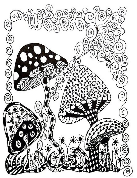 Kleurplaten Herfst Paddestoel Kleurplaten