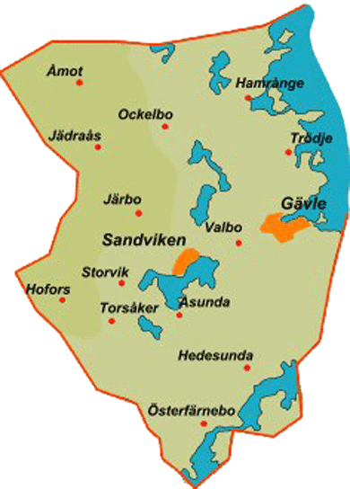 Sandviken Karta / Sandviken, Sweden, Uppsala County Weather Forecast