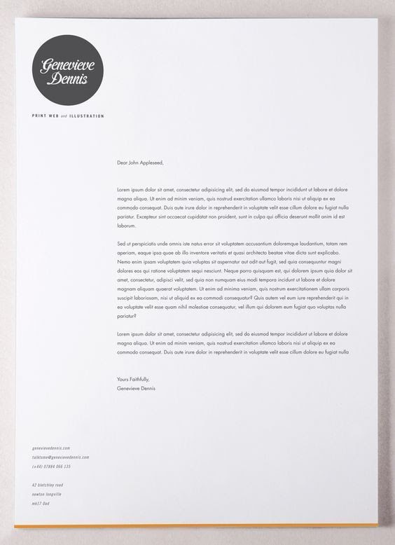 cover letter head