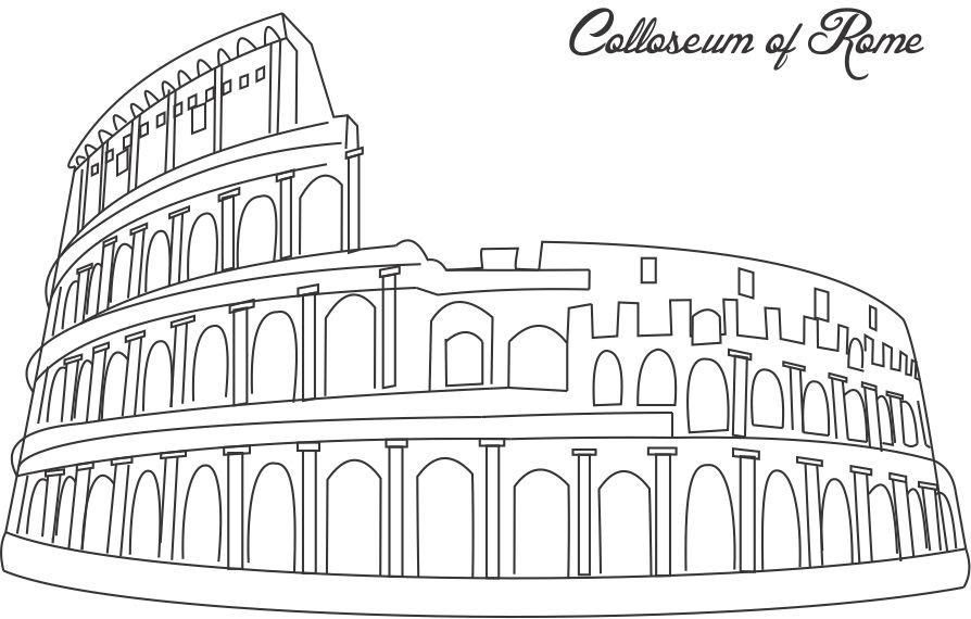 Roman Architecture Coloring Pages