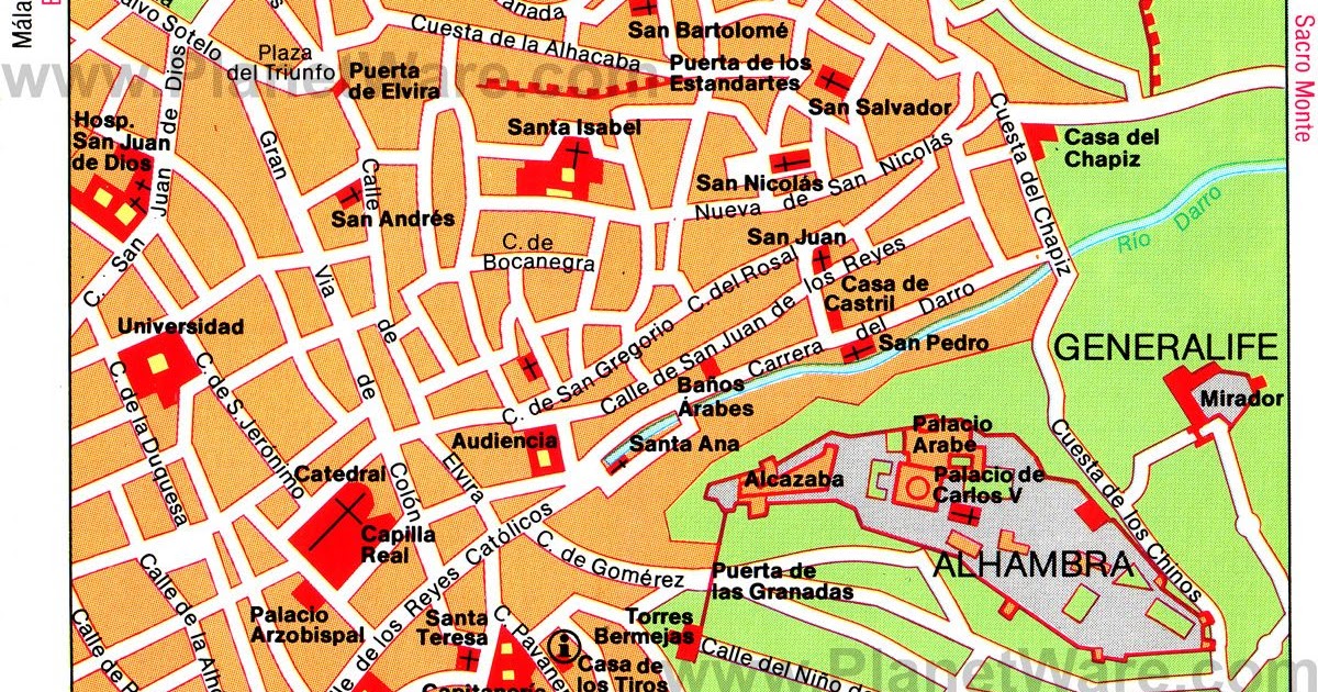 Tourist Map Of Malaga Spain