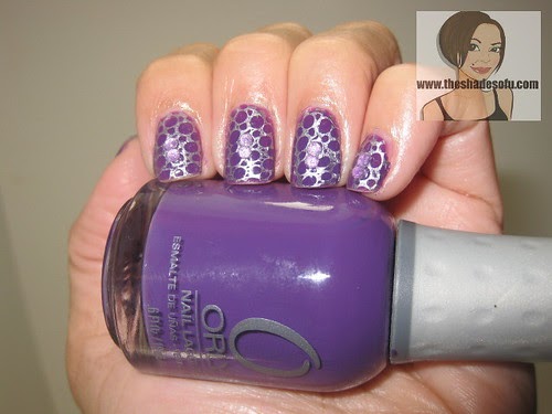 Nail Stamp Art: Orly Rio Nights and XL Image Plate D - The Shades Of U