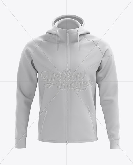 Download Hoodie with Zipper Mockup - Front View PSD