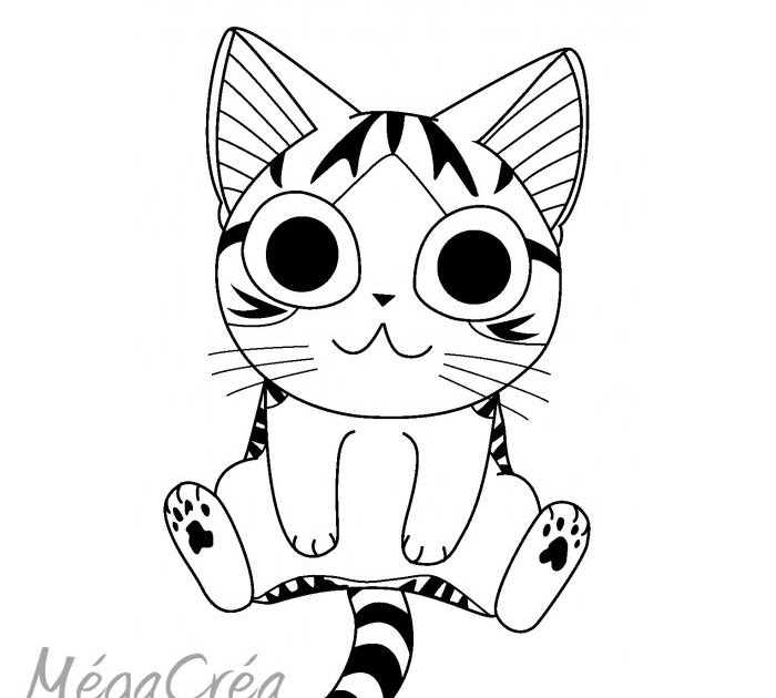 Dessin de Manga Coloriage Fille Chat Manga