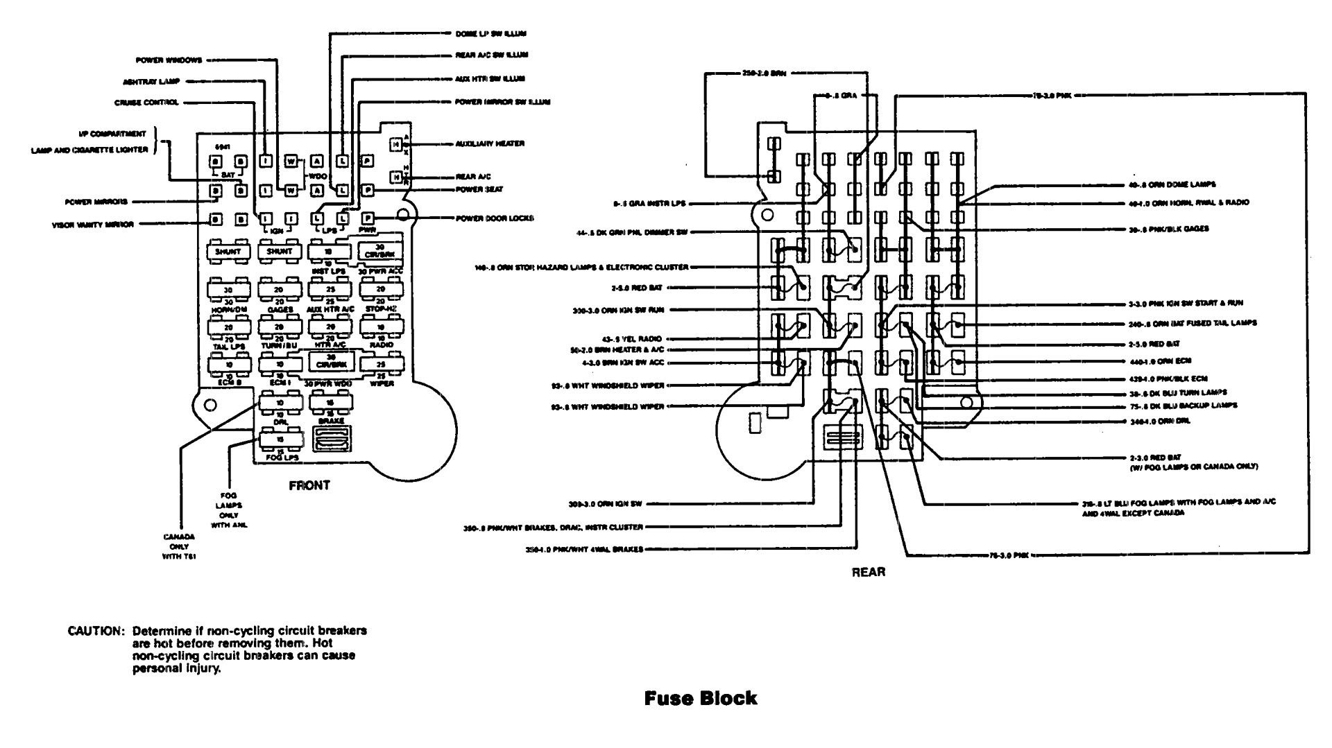 Chevrolet Fuse Box Diagram 1990 - Wiring Diagram