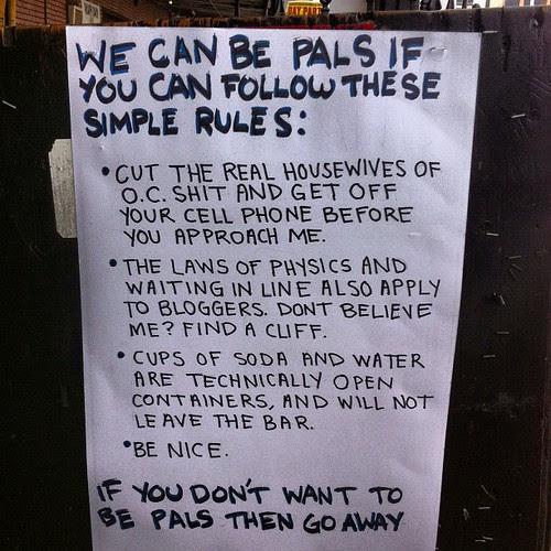 We can be pals if you follow these rules #sxsw by stevegarfield