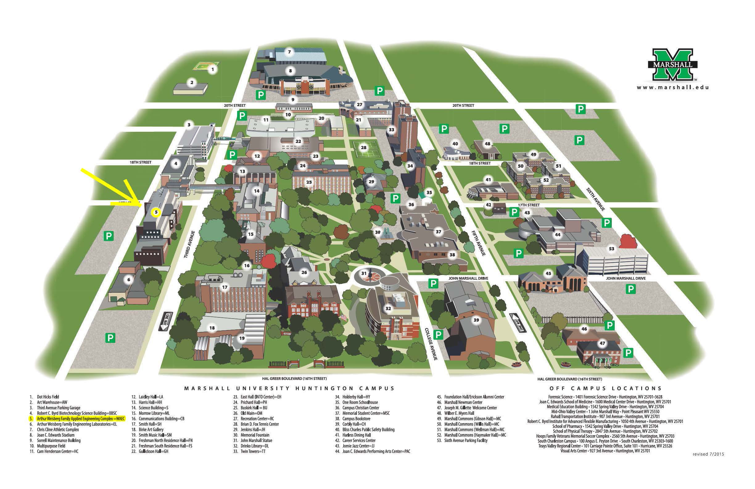 Marshall University Campus Map