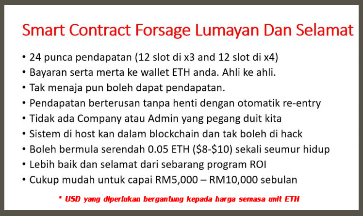 kelebihan program forsage malaysia melalui smart contract di blockchain ethereum etherscan io program kumpul dan gandakan aset digital anda secara selamat